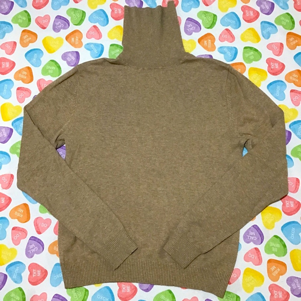 Woolworth Women’s Tan Turtleneck Knit Long Sleeve Sweater Pullover